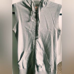 Distressed Tunic Sleeveless Hoodie.